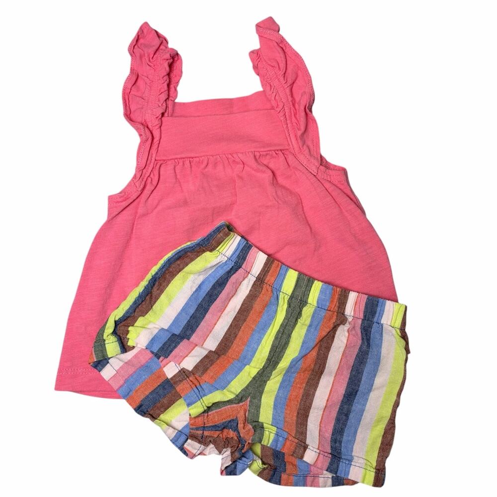 NWOT Carter's Matching Outfit Girls Summer Linen Pink 12 Months